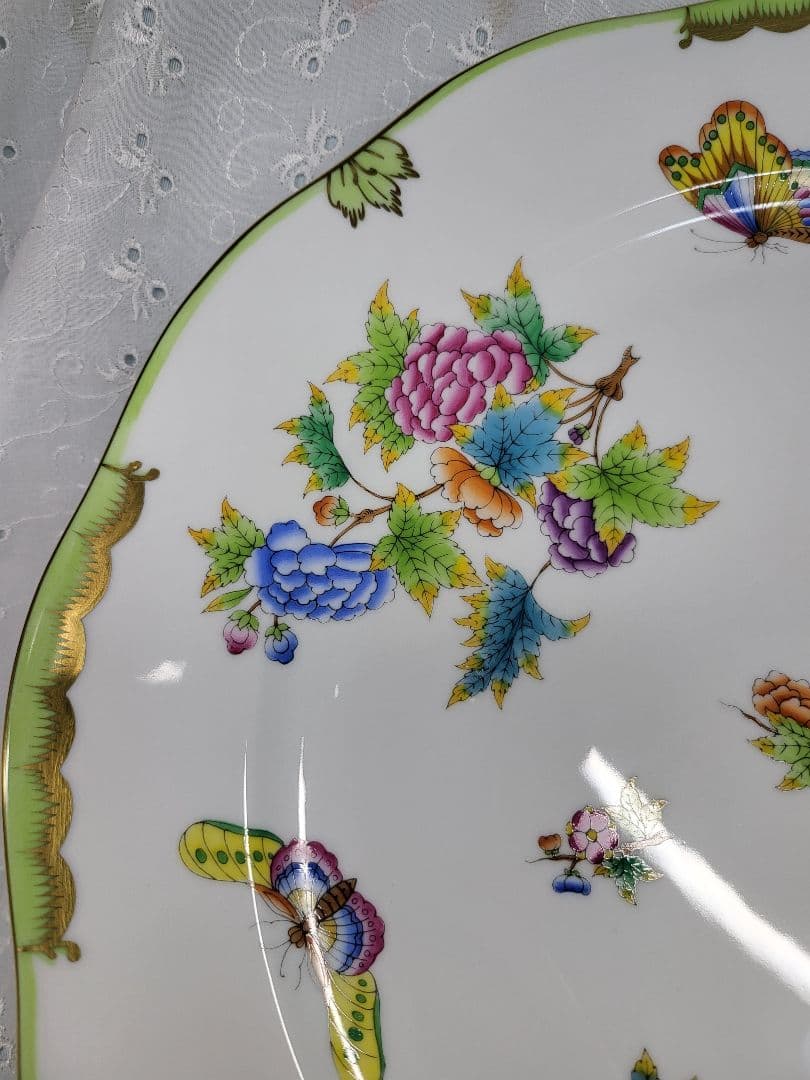 希少✨ヘレンド ヴィクトリアブーケ 大皿 33cm プレート 花 蝶