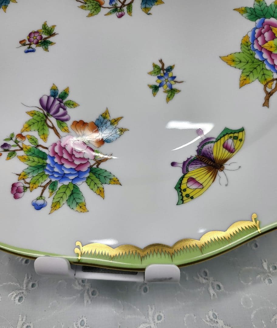 希少✨ヘレンド ヴィクトリアブーケ 大皿 33cm プレート 花 蝶