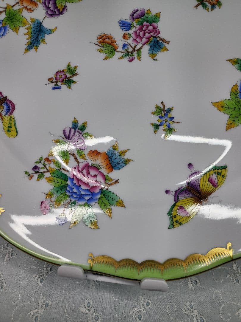 希少✨ヘレンド ヴィクトリアブーケ 大皿 33cm プレート 花 蝶