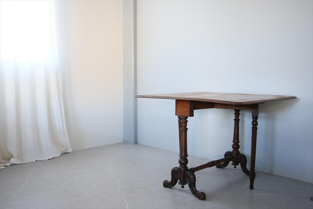 英国アンティーク木製ゲートレッグテーブル/ダイニング机/バタフライ