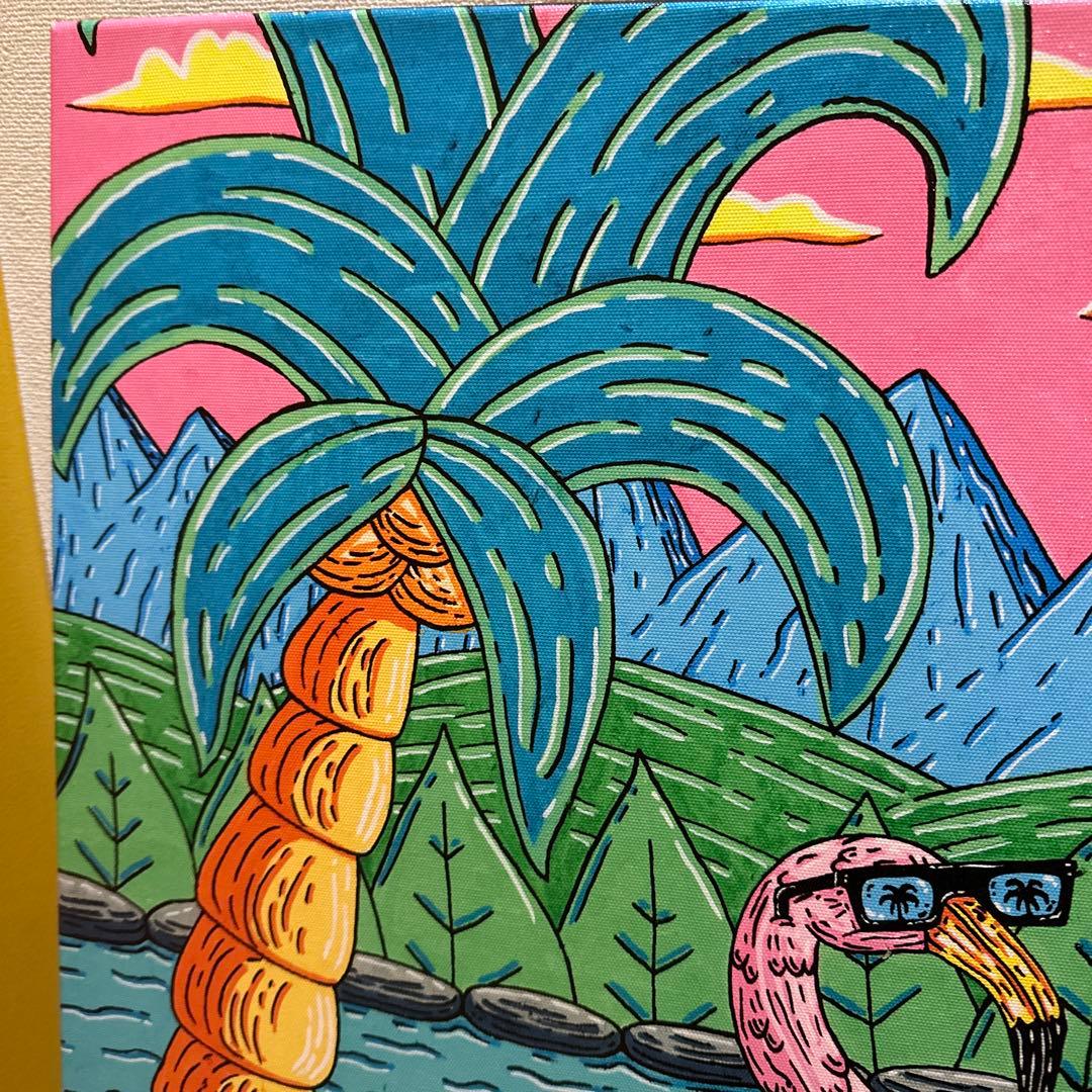 モルガ　MULGA インテリアアート　フラミンゴとパイナップルのアート