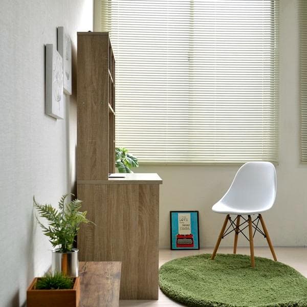 《新品・送料無料》パソコンデスク 83幅 書棚付き オーク 学習机 書斎机