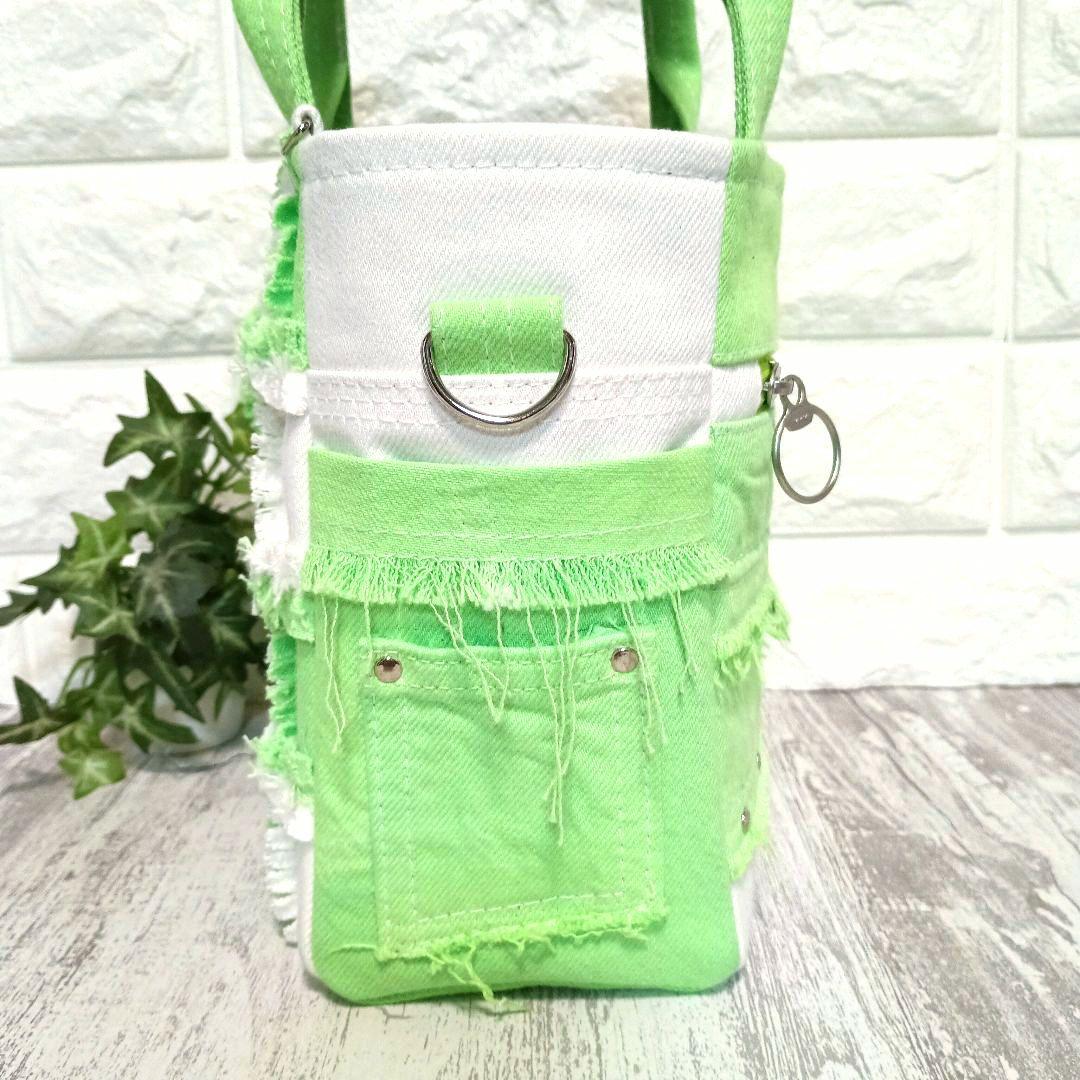 リメイクデニム★MIXフリンジトートバッグN＋チェーンショルダー