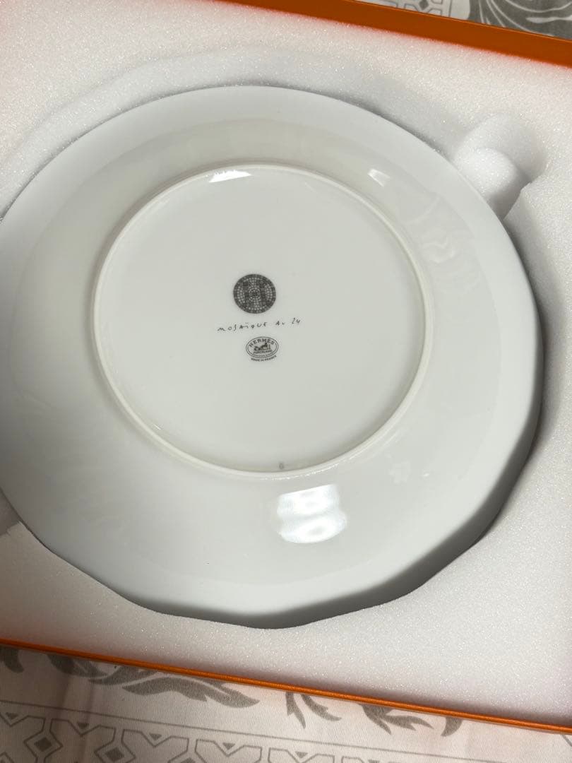 HERMES モザイク　ヴァンキャトル　プラチナ　デザートプレート21cm