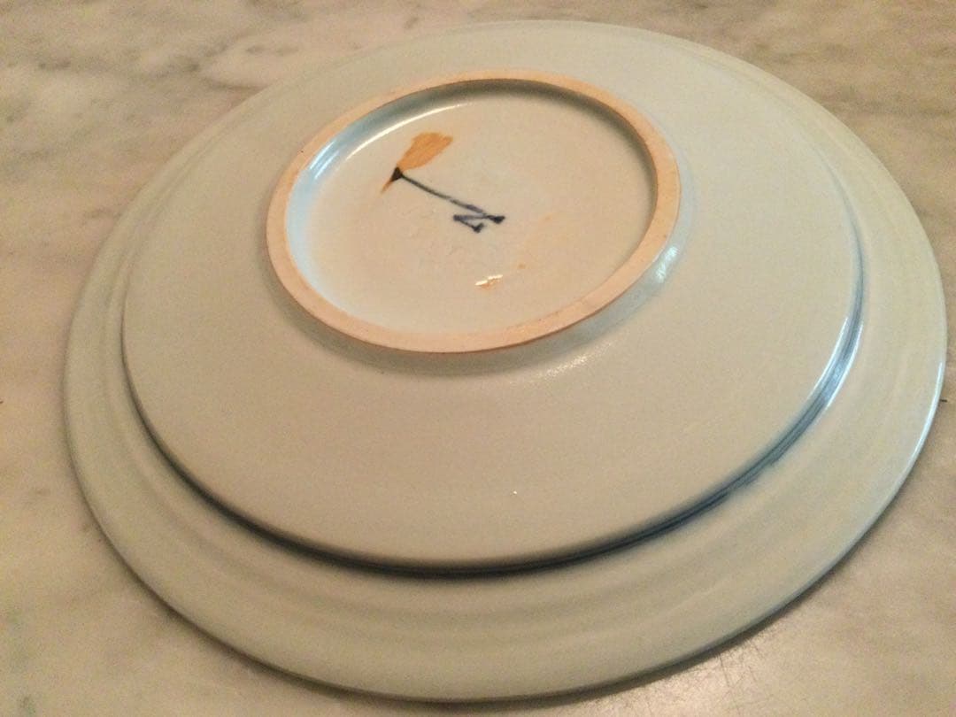 染付　平皿2枚セット　岡晋吾　白磁