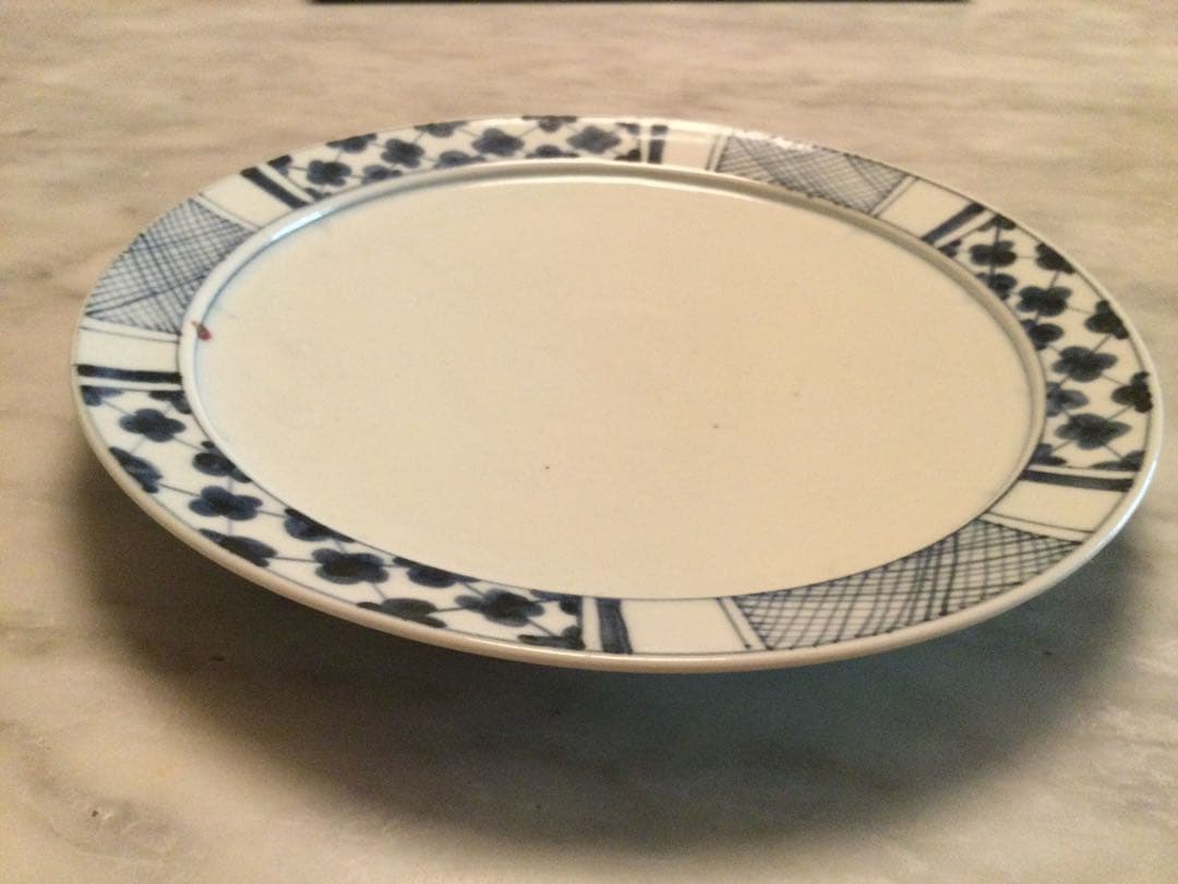 染付　平皿2枚セット　岡晋吾　白磁