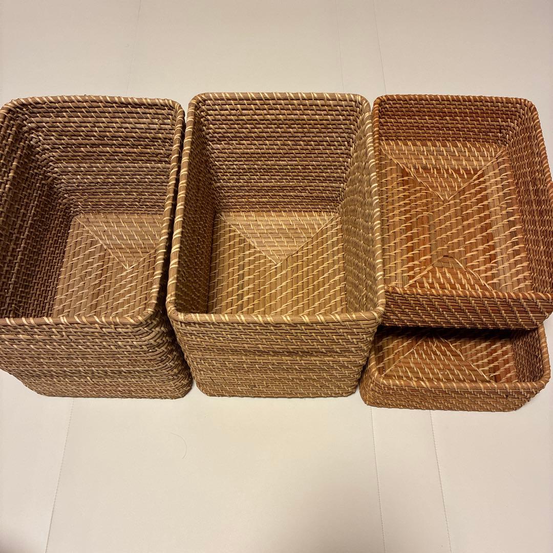無印良品　重なるラタン長方形バスケット