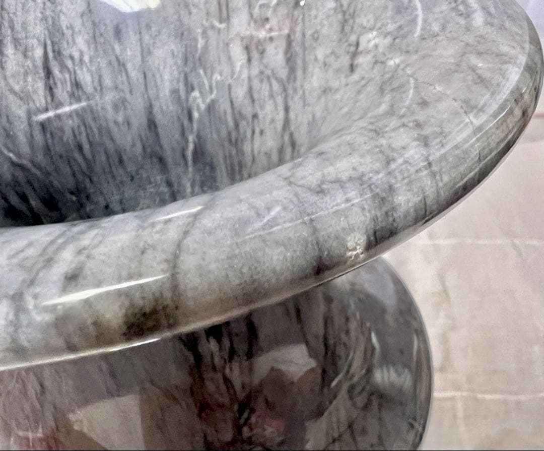 台湾製】高級大理石花瓶 安定感抜群 未使用品 マーブル モノトーン