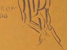 【真作】絵画　織田広喜　デッサン（色紙）　女性像　モダンアート　Y196