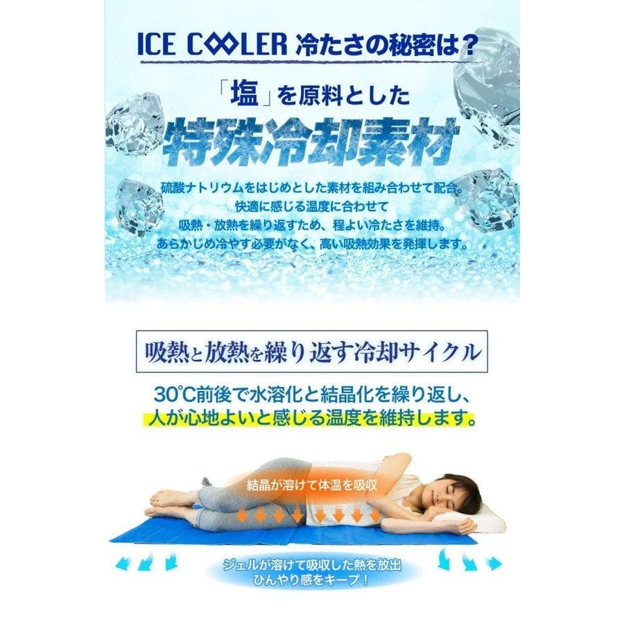 冷感敷パッド 体感温度-8℃ 接触冷感 2019年最新モデル 90×140cm