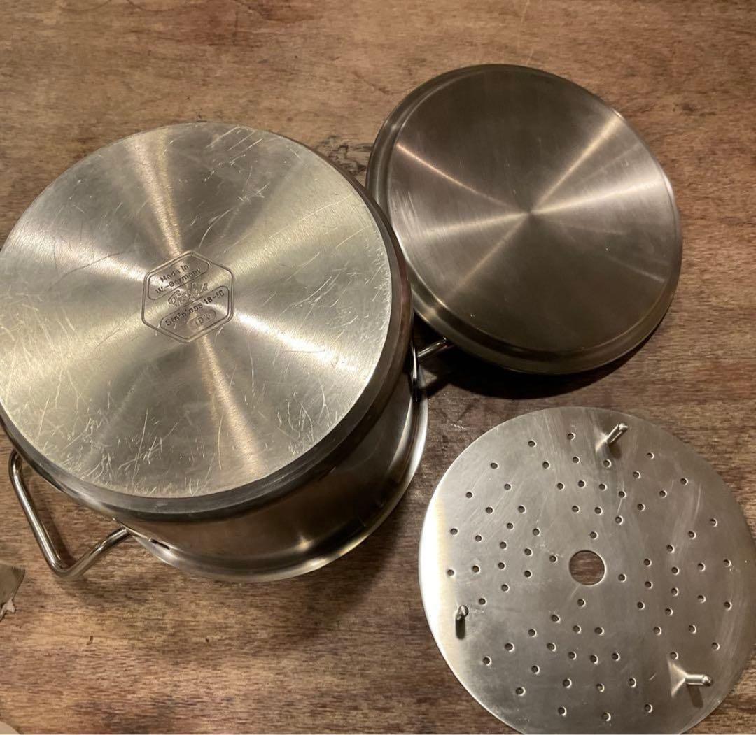 希少品☆西ドイツ製☆フィスラー☆両手鍋☆プロコレクション☆蒸し板