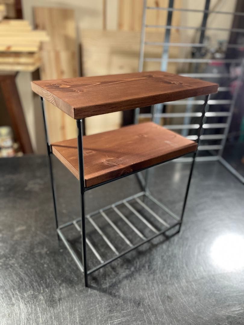 アイアンラック　コレクションラック　サイドテーブル　ハンドメイド　オーダーメイド