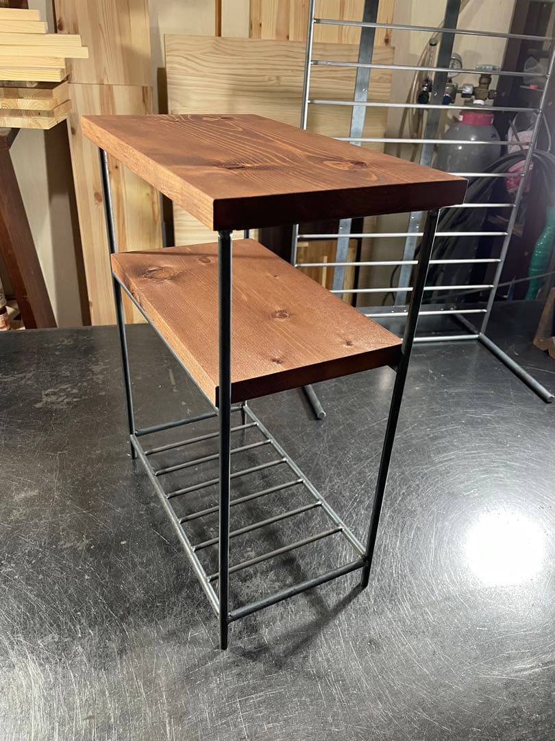 アイアンラック　コレクションラック　サイドテーブル　ハンドメイド　オーダーメイド