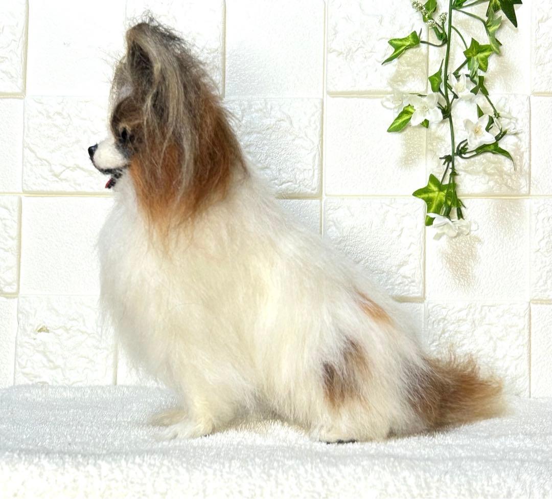 羊毛フェルト ハンドメイド 犬【パピヨン】y様専用 ぬいぐるみ 置物