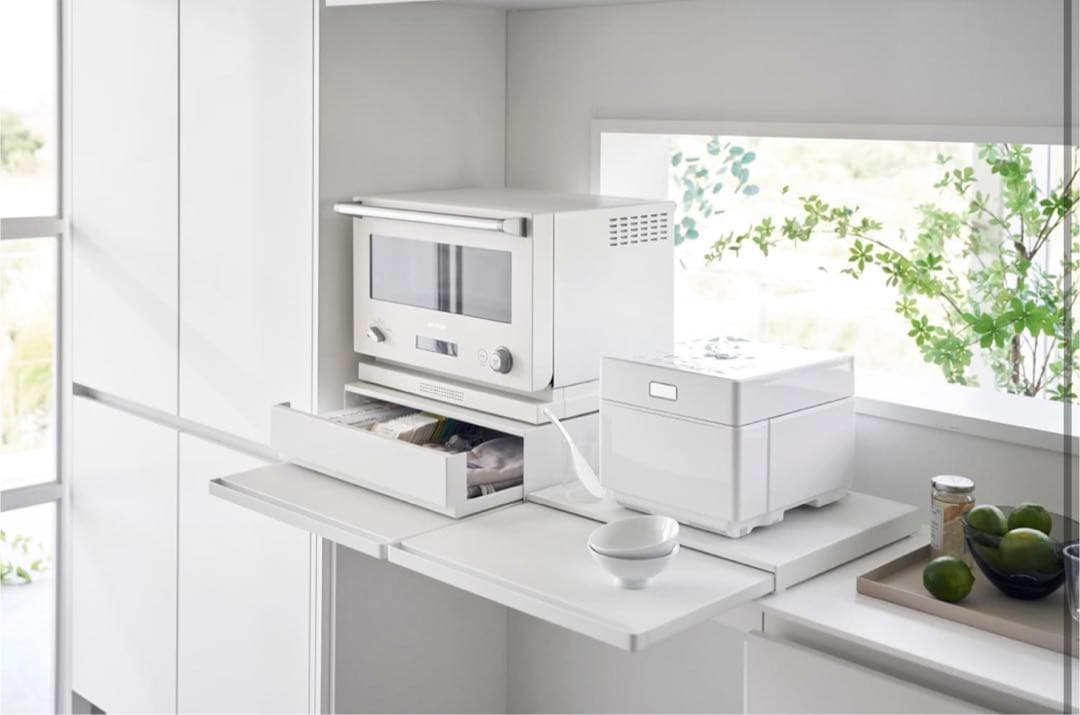 【新品】山﨑実業 ツーウェイ キッチン 家電下引き出し ＆ スライドテーブル