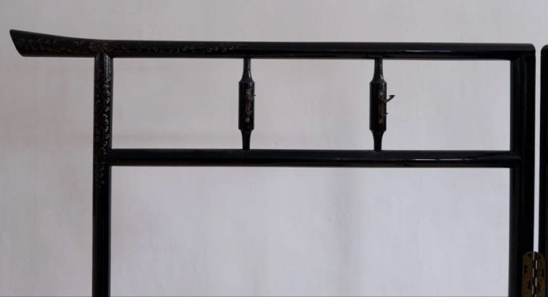 ハンガーラック　衣紋かけ　黒　パーテーション　古道具　アンティーク　ビンテージ