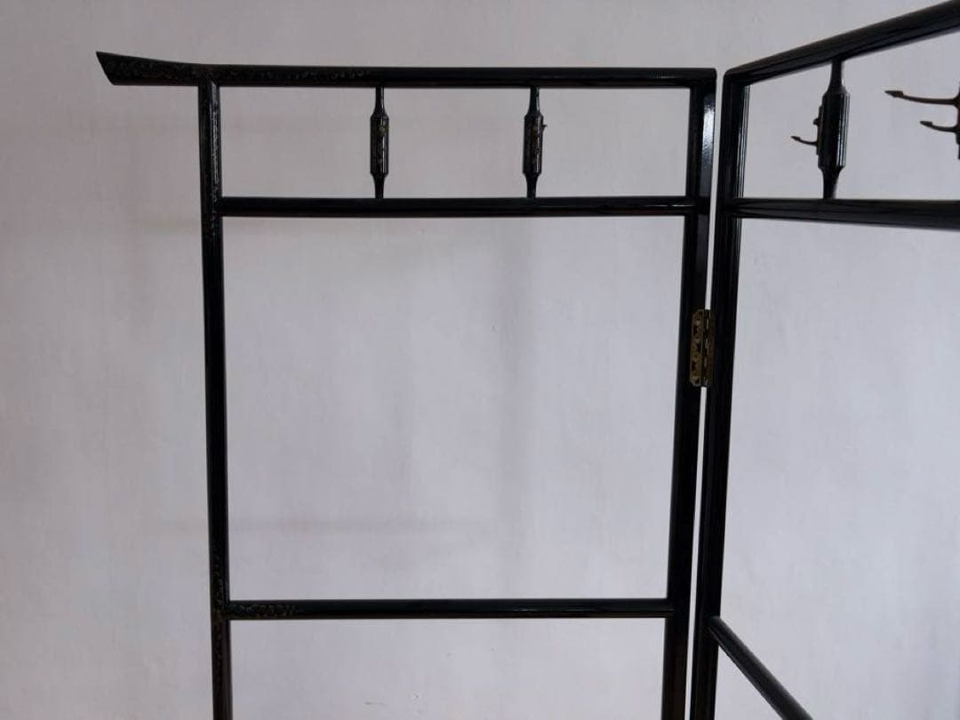 ハンガーラック　衣紋かけ　黒　パーテーション　古道具　アンティーク　ビンテージ