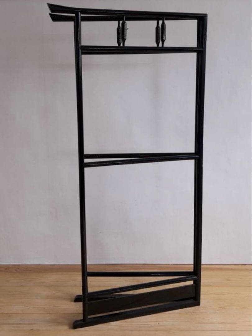 ハンガーラック　衣紋かけ　黒　パーテーション　古道具　アンティーク　ビンテージ