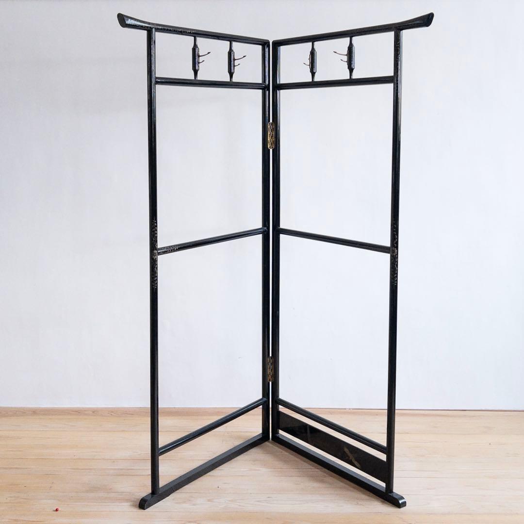 ハンガーラック　衣紋かけ　黒　パーテーション　古道具　アンティーク　ビンテージ