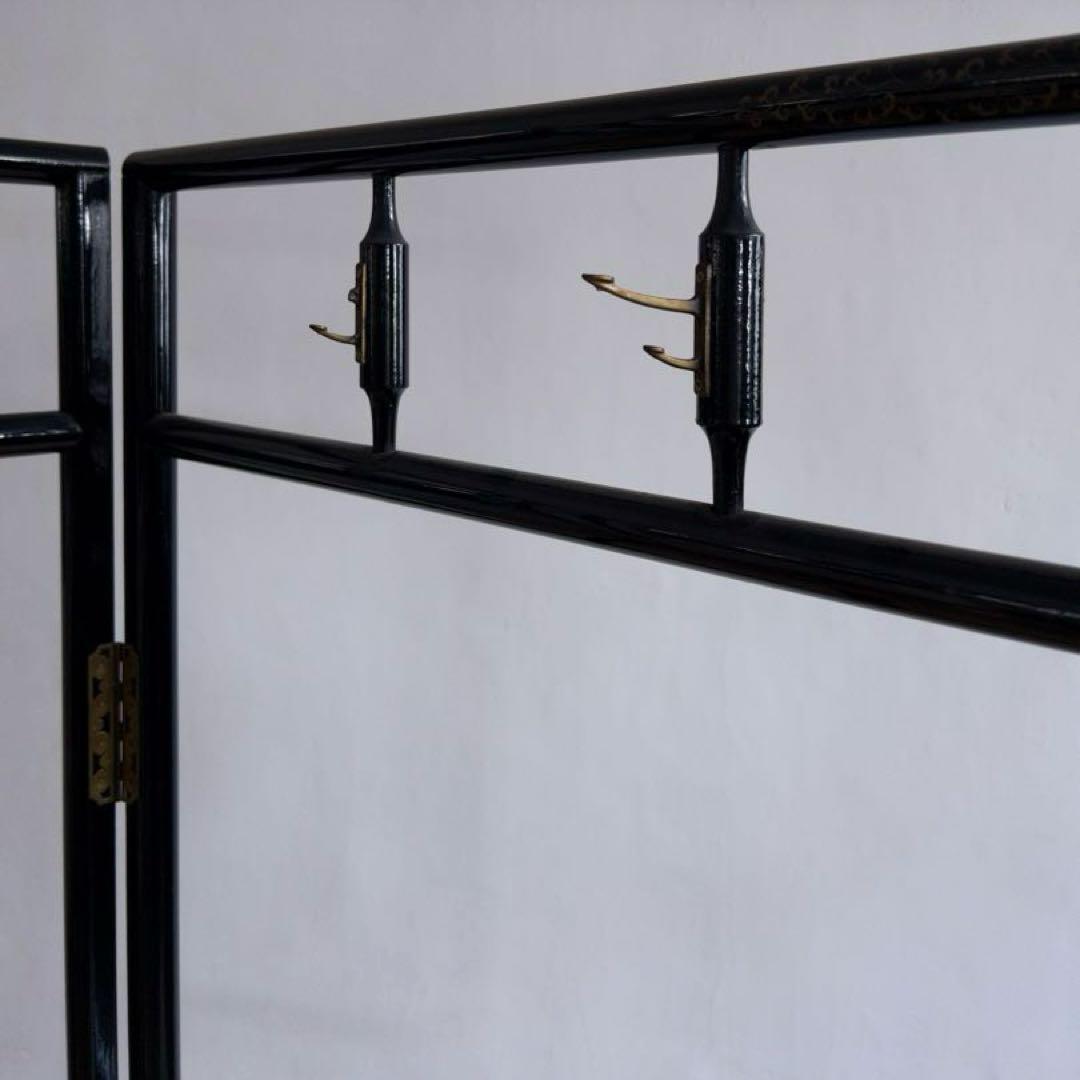 ハンガーラック　衣紋かけ　黒　パーテーション　古道具　アンティーク　ビンテージ