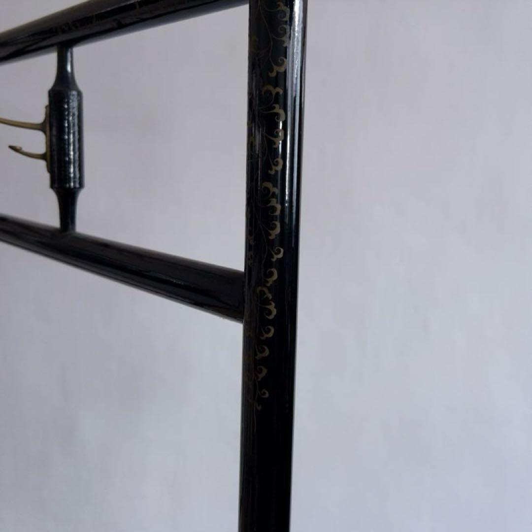 ハンガーラック　衣紋かけ　黒　パーテーション　古道具　アンティーク　ビンテージ