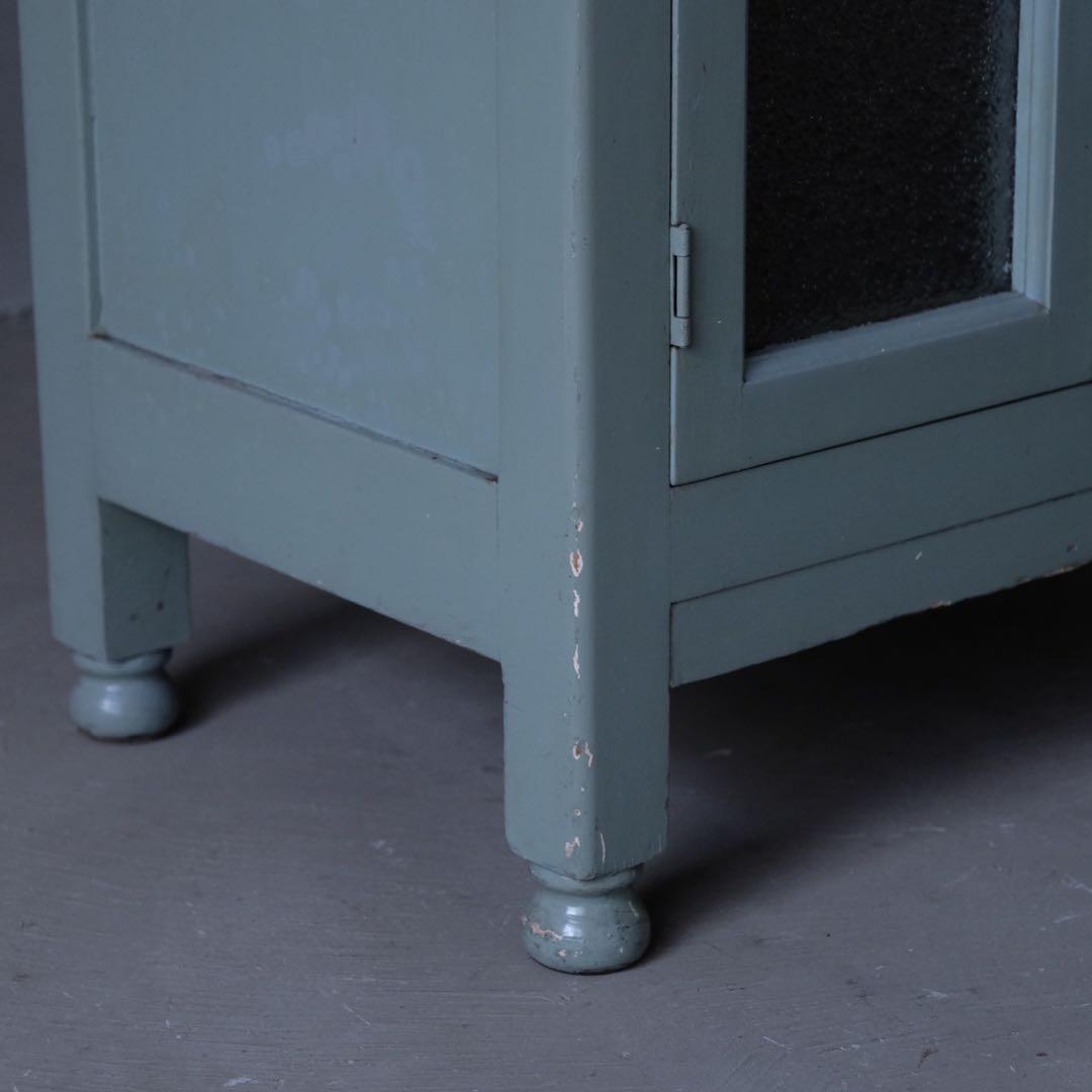 ガラストップデンタルキャビネット　昭和レトロ ケビント 医療棚 収納棚 古家具