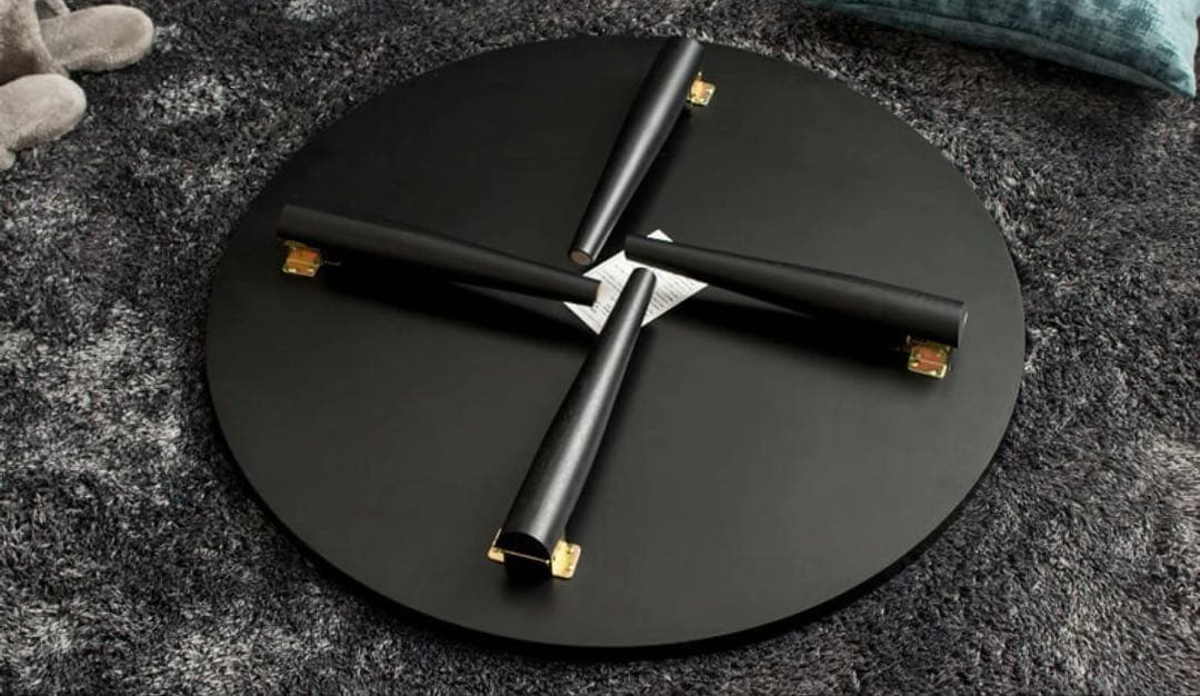 折りたたみ式センターテーブル ブラック 80cm