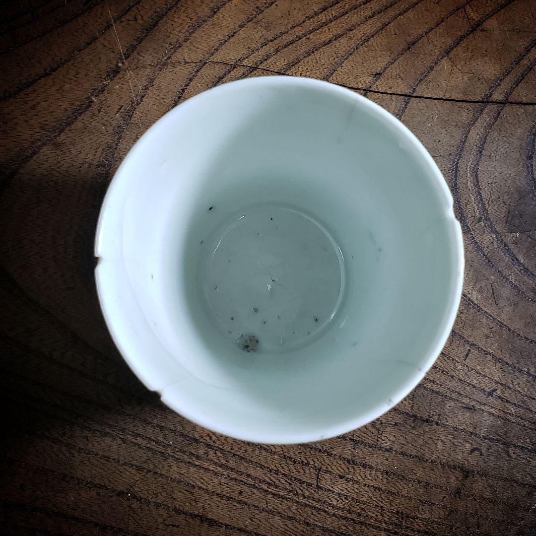 蕎麦猪口 染付 古伊万里 燕子花 八ッ橋 菖蒲 鶴 並び杜若 訳あり