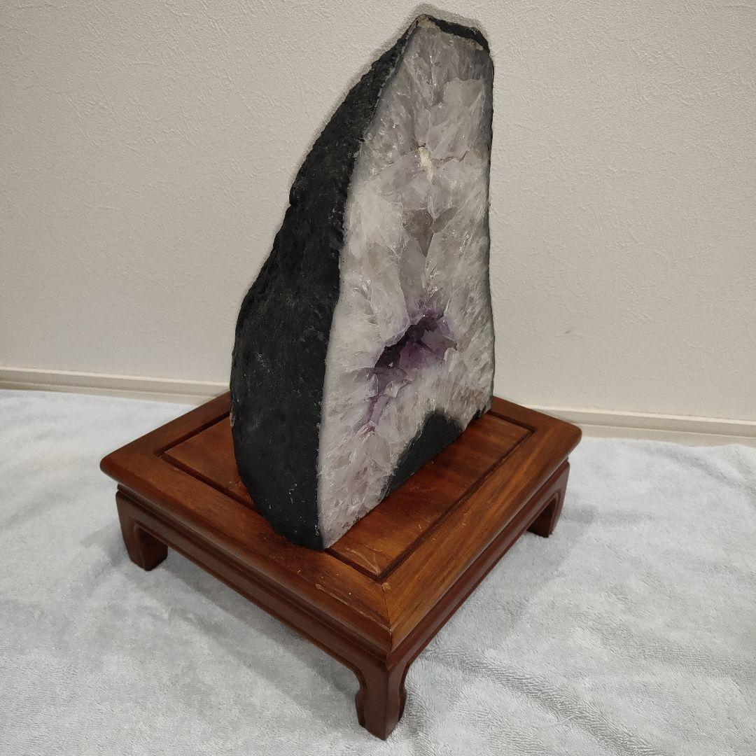 アメジストドーム　置物 木製台座付き