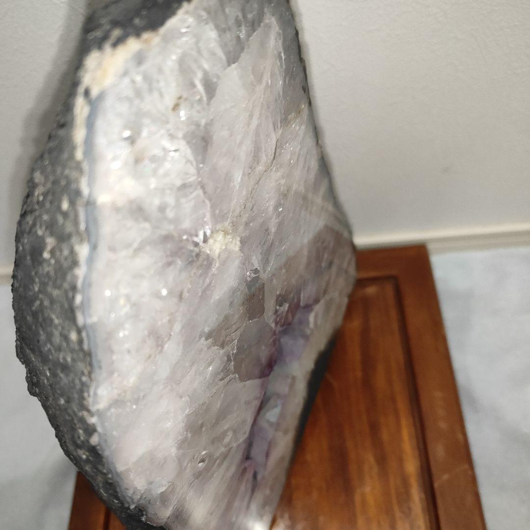 アメジストドーム　置物 木製台座付き