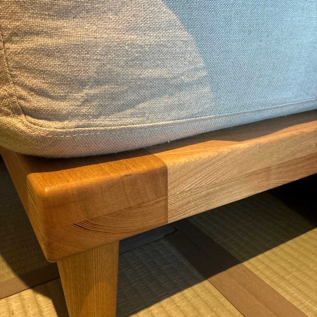 Re:CENO AGURAソファ1.5人掛け　ベージュ　リネン