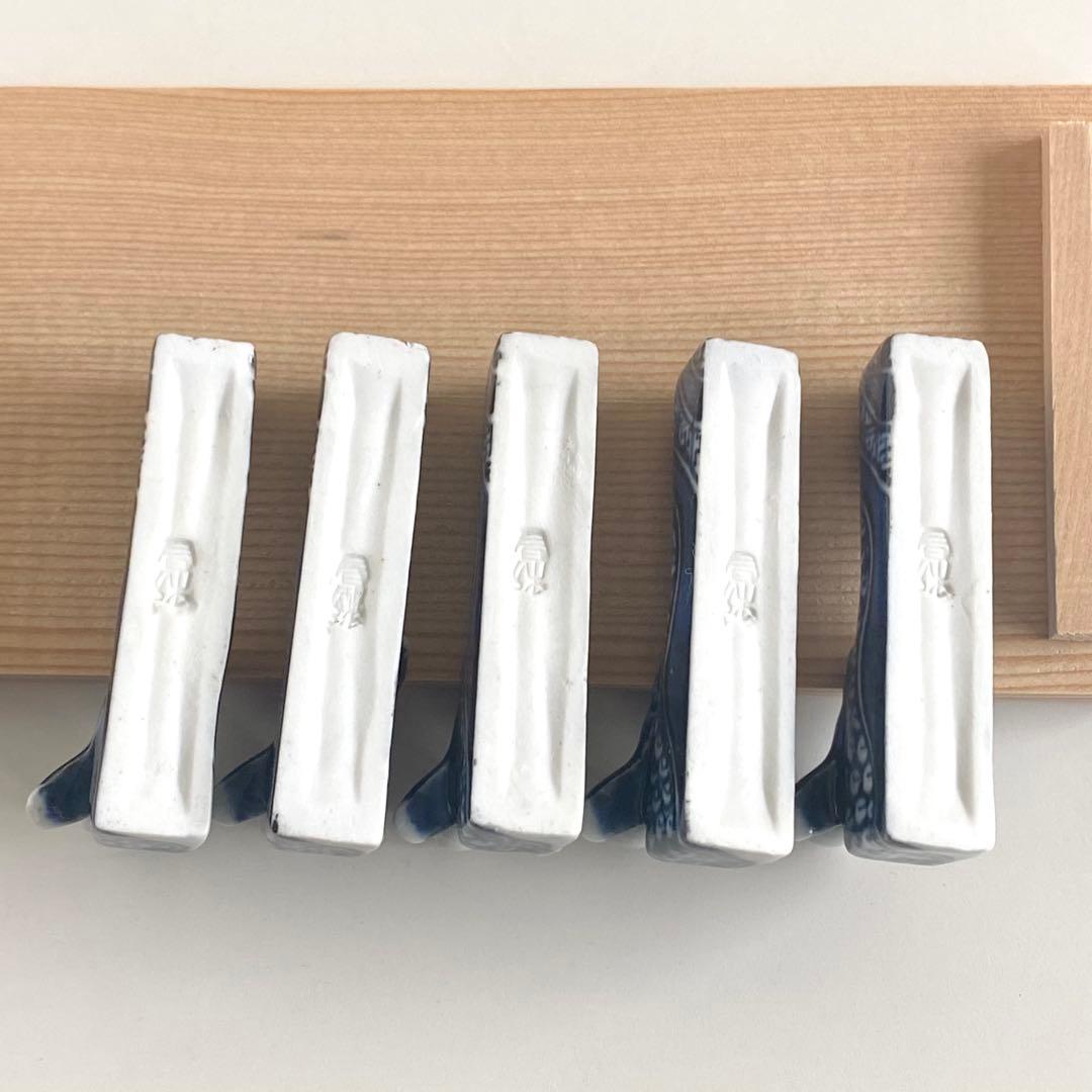 新品未使用 京焼 平安 加藤利昌 箸置き 祥瑞一閑人 五客セット 共箱 古美術品