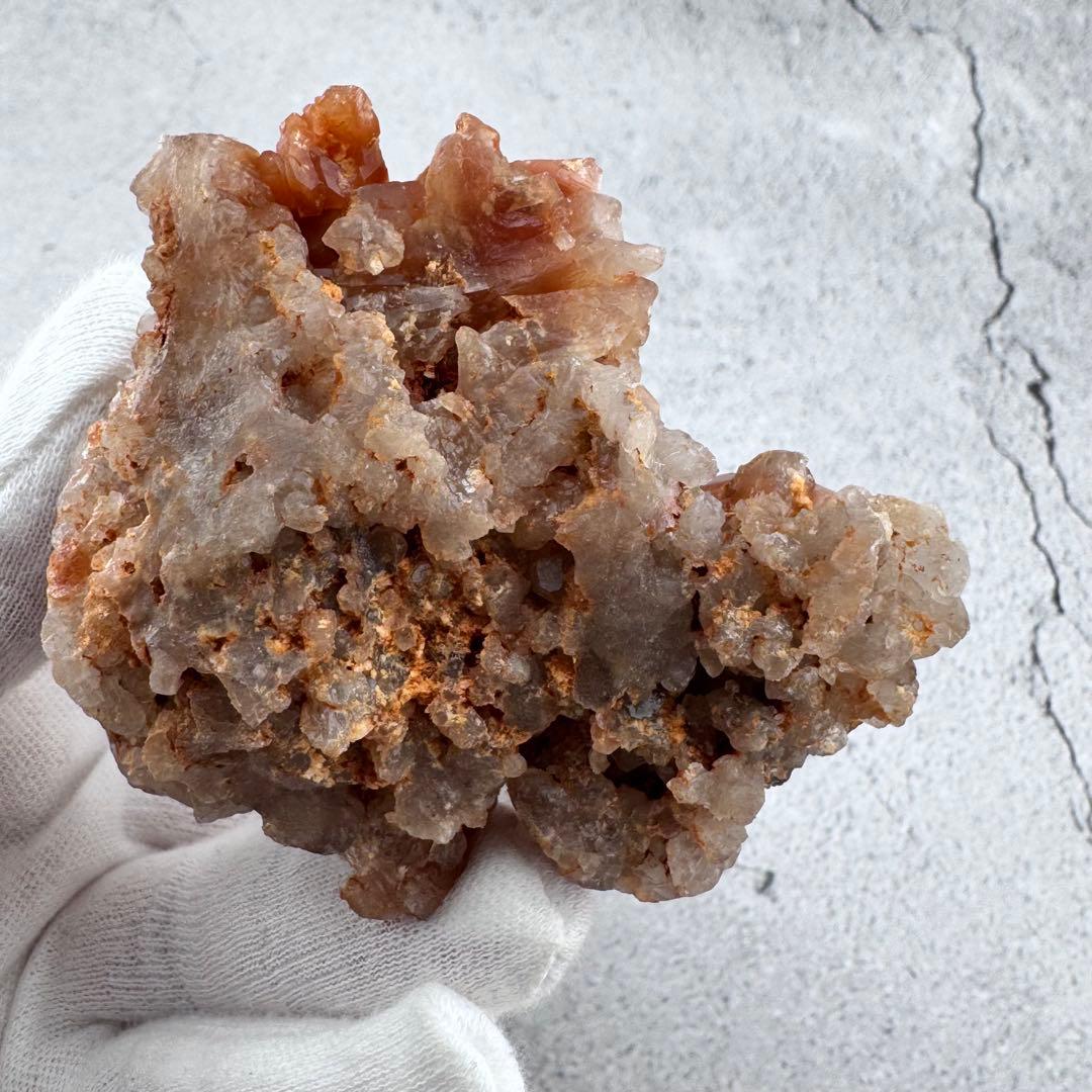 G-57マダガスカル産 赤水晶 クラスター 天然石　レッドクォーツ 希少原石