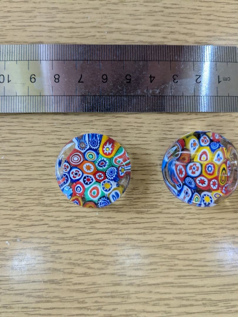 ヴェネチアン硝子❋未使用ミルフォリアカラフルなガラス製箸置き2個セット