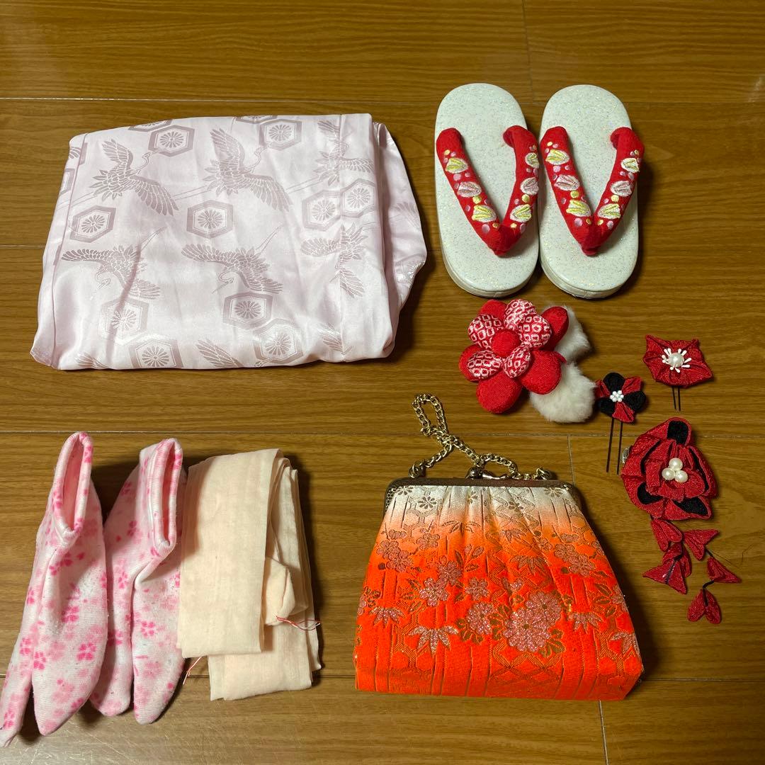 七五三　3歳　女の子　陽気な天使　着物セット　一度使用