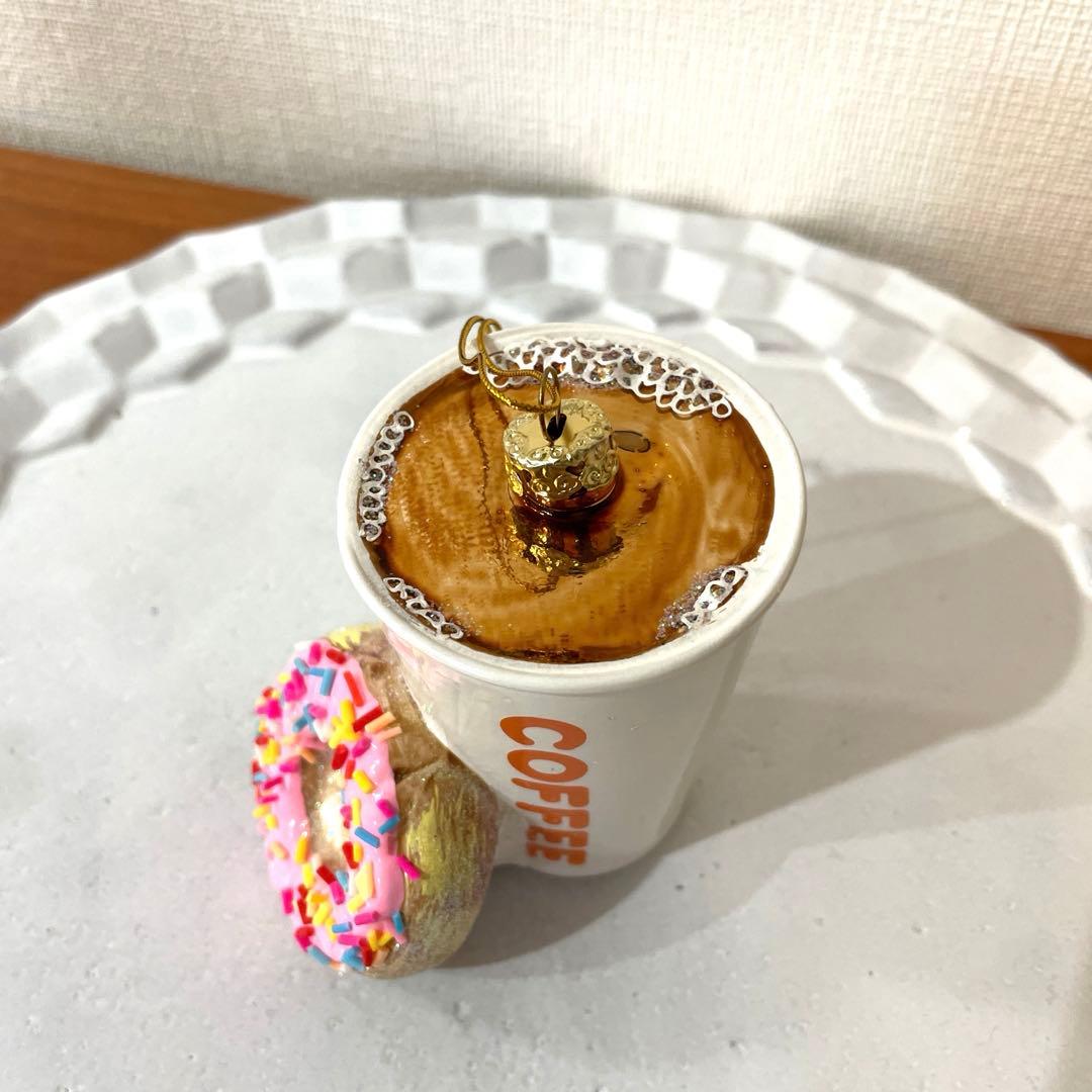 ガラスオーナメント コーヒー＆ドーナツ アスティエ・ド・ヴィラット