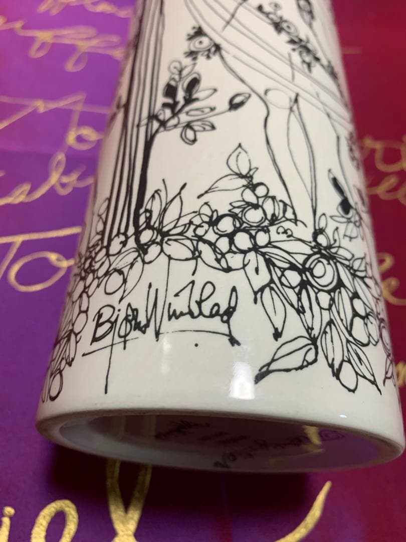 ビヨンヴィンブラッド　ニモール窯の高さ27㎝の大型ビンテージ可愛い少女３人柄花瓶