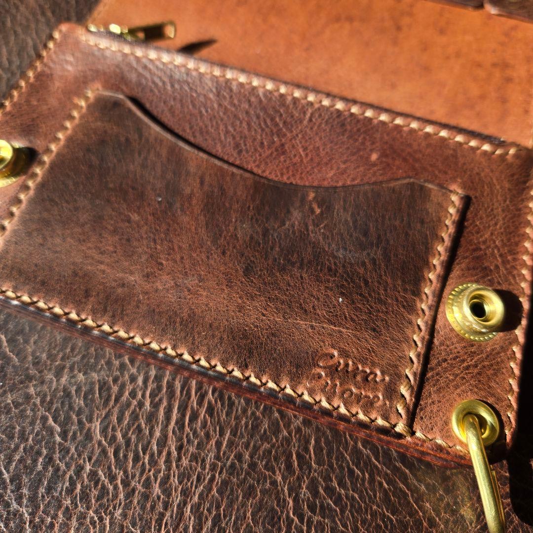 289ミドル トラッカーウォレット イタリアンレザーMARIANO【ブラウン