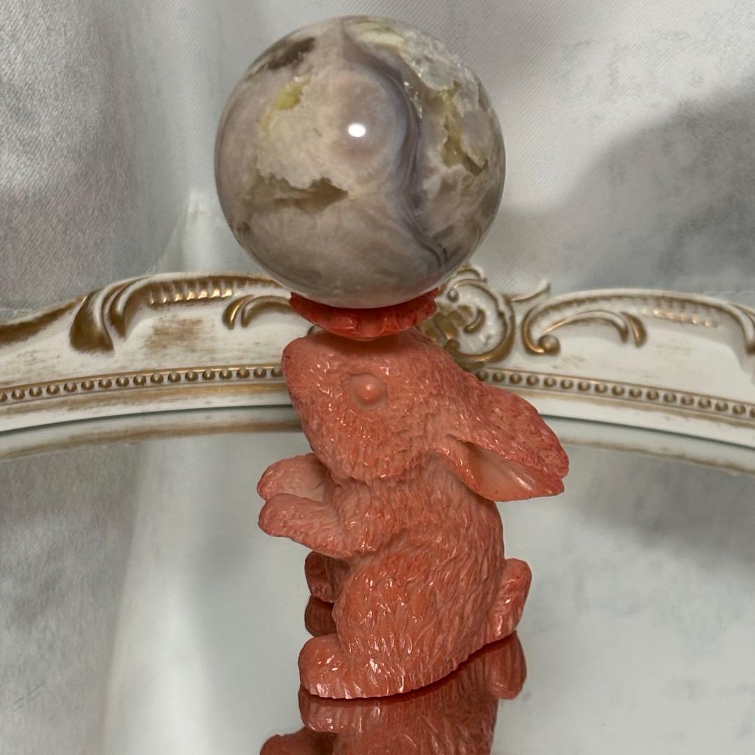 うさぎちゃん台座 ピンク スフィア 丸玉 各1880円→