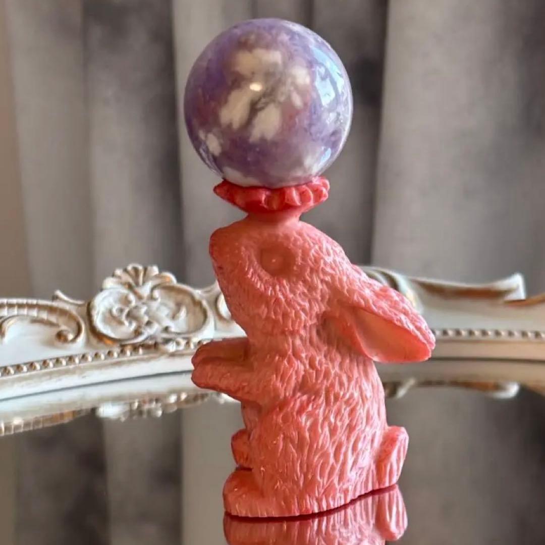 うさぎちゃん台座 ピンク スフィア 丸玉 各1880円→