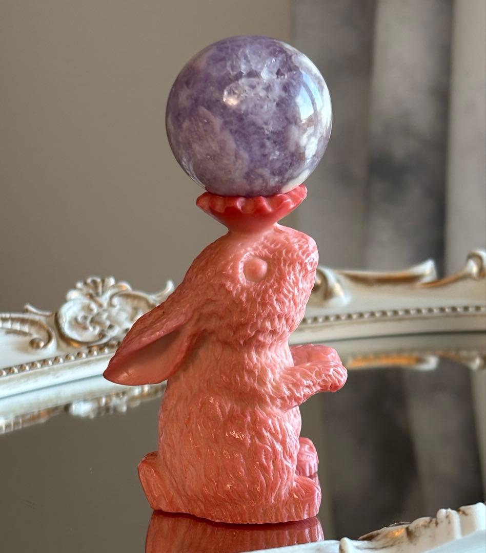 うさぎちゃん台座 ピンク スフィア 丸玉 各1880円→