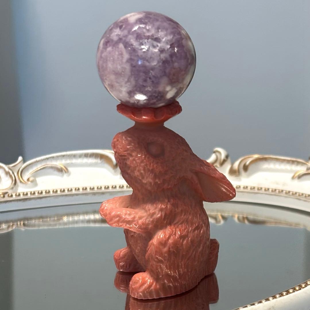 うさぎちゃん台座 ピンク スフィア 丸玉 各1880円→