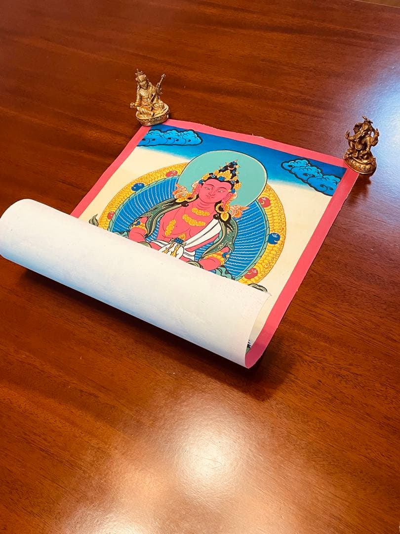 《手描き肉筆画》阿弥陀如来 タンカ 曼荼羅 チベット密教 仏画 a1 仏教美術