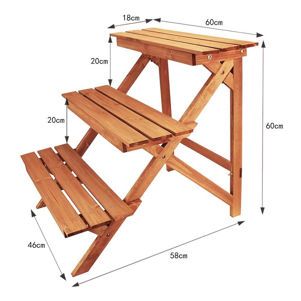 フラワースタンド ガーデニング 木製 三段式のデザイン