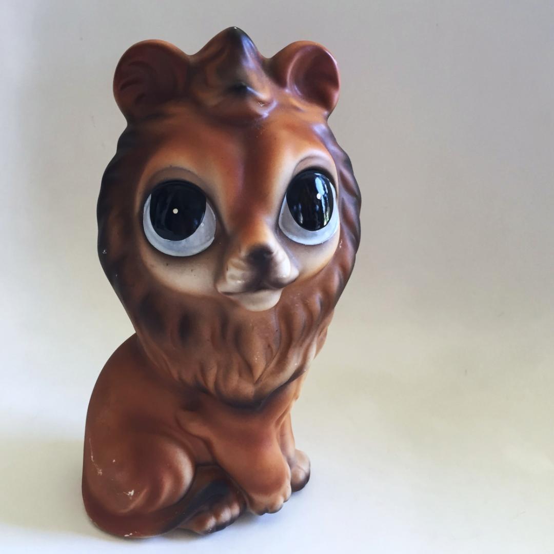 ビンテージNorleans製 Big eye Lion置物 陶器 ライオン - quickcard.in