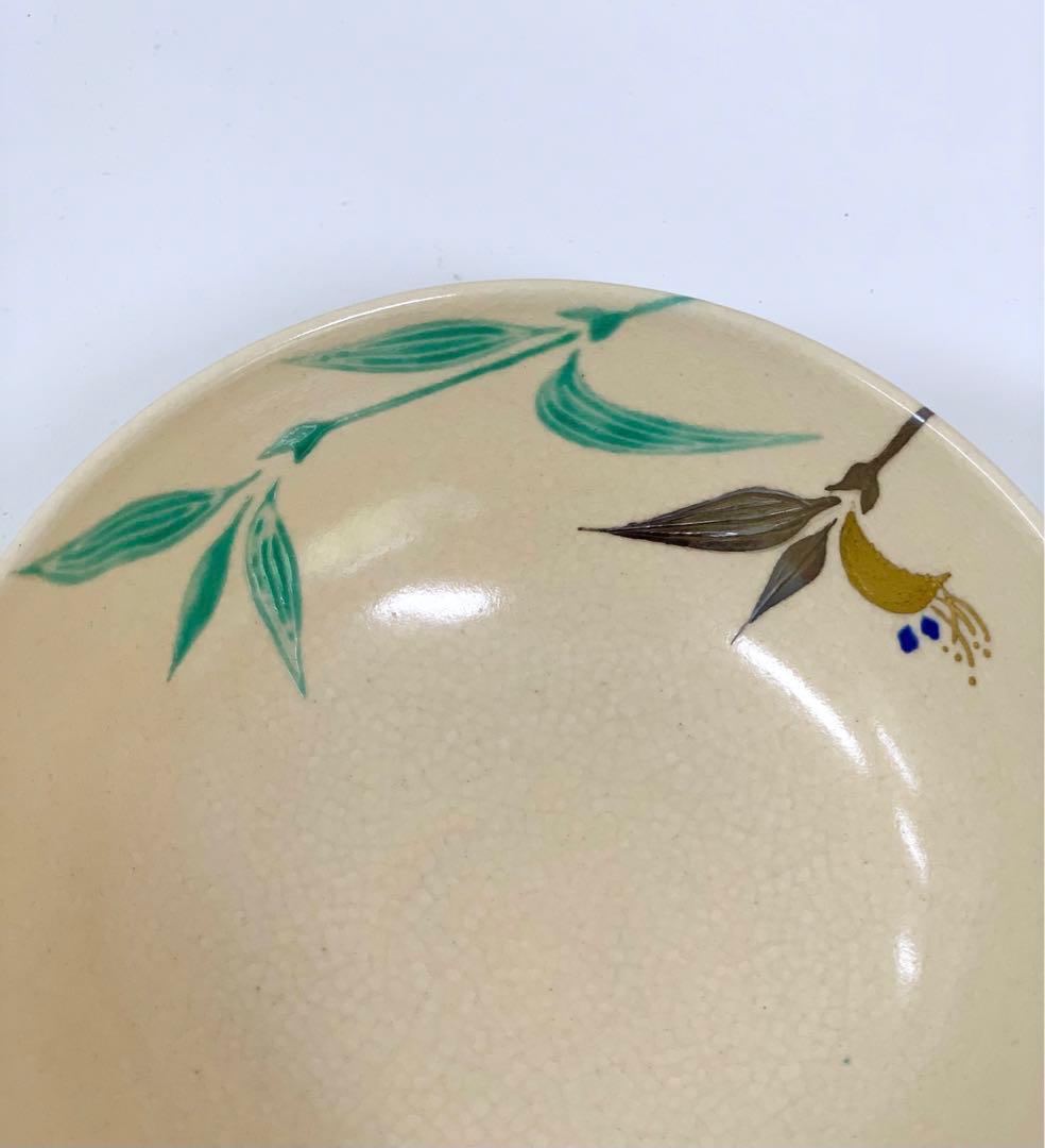 田中寿宝作 仁清写 露草茶碗 平茶碗 抹茶茶碗 茶道具