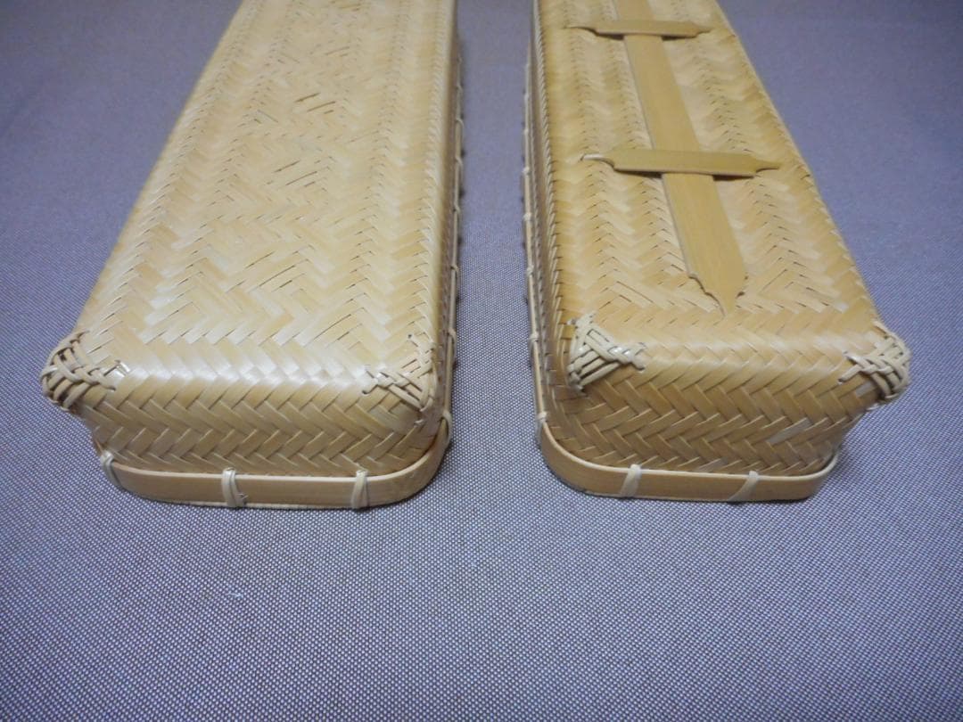 【竹細工】K.　網代編みランチボックス２個セット