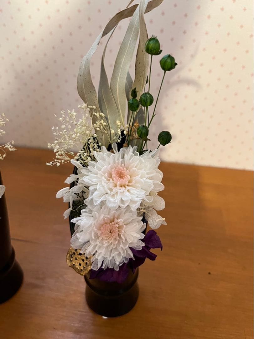 一対　仏花　お盆　お仏壇お供え　プリザーブドフラワー　ことね菊　ギフト