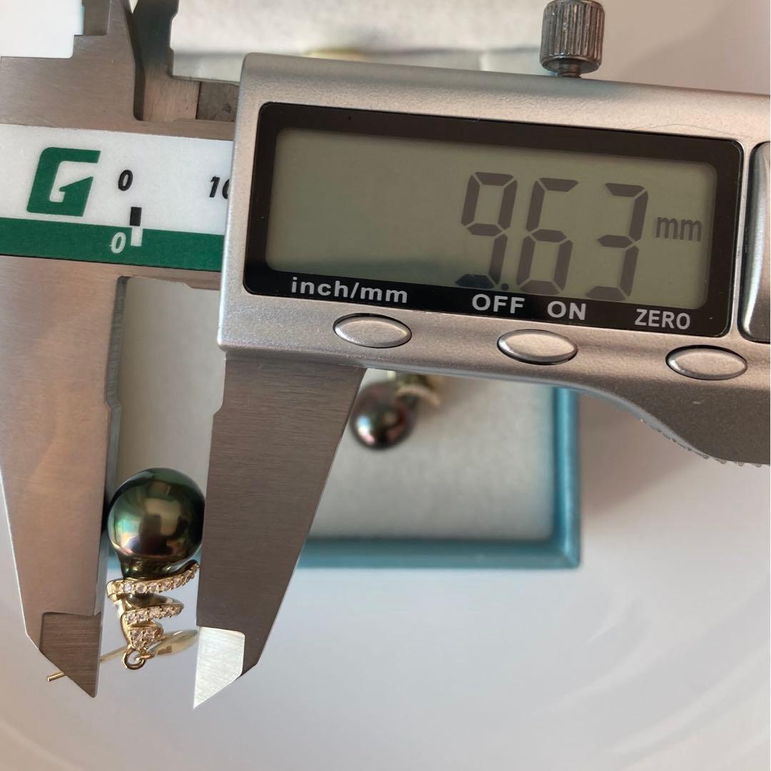 タヒチ黒蝶真珠9.5mmピアス