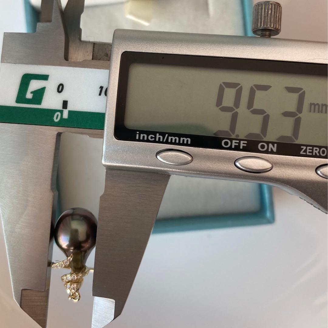 タヒチ黒蝶真珠9.5mmピアス